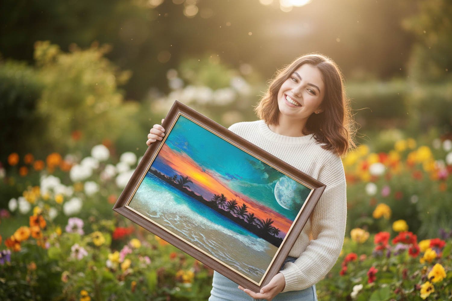 Beach Moon By Ayesha Art Gallery