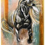 Black Horse Abstract Painting