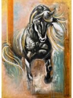 Black Horse Abstract Painting