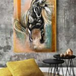 Black Horse Abstract Painting