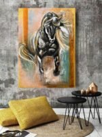 Black Horse Abstract Painting