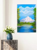 Peaceful Mountain Landscape Acrylic Painting
