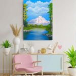 Peaceful Mountain Landscape Acrylic Painting