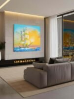 Ship Seascape Acrylic Painting