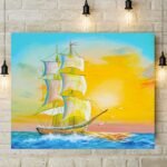 Ship Seascape Acrylic Painting