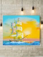 Ship Seascape Acrylic Painting