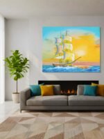 Ship Seascape Acrylic Painting