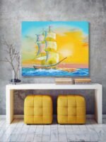 Ship Seascape Acrylic Painting