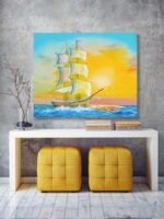 Ship Seascape Acrylic Painting