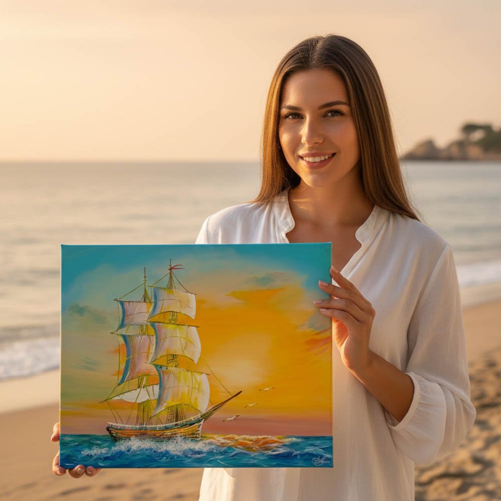 Ship Seascape painting by Ayesha Art Gallery 1