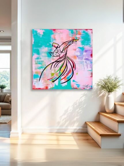 Sufi Whirling Dervish Abstract Painting