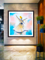 Sufi Whirling Dervish Textured Painting