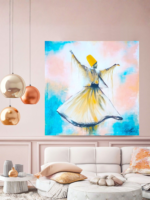 Sufi Whirling Dervish Textured Painting