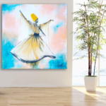 Sufi Whirling Dervish Textured Painting