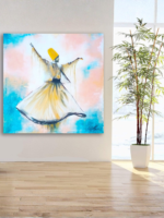 Sufi Whirling Dervish Textured Painting