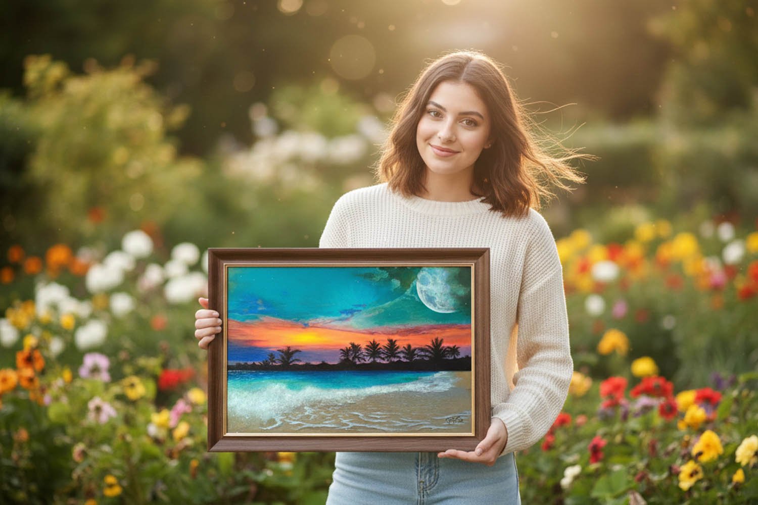 Waves Night Acrylic Painting By Ayesha Art Gallery