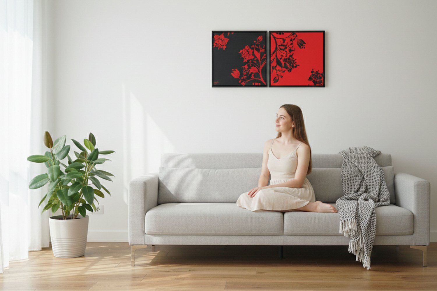 Crimson-Bloom-Flower-Painting-by-Ayesha-Art-Gallery