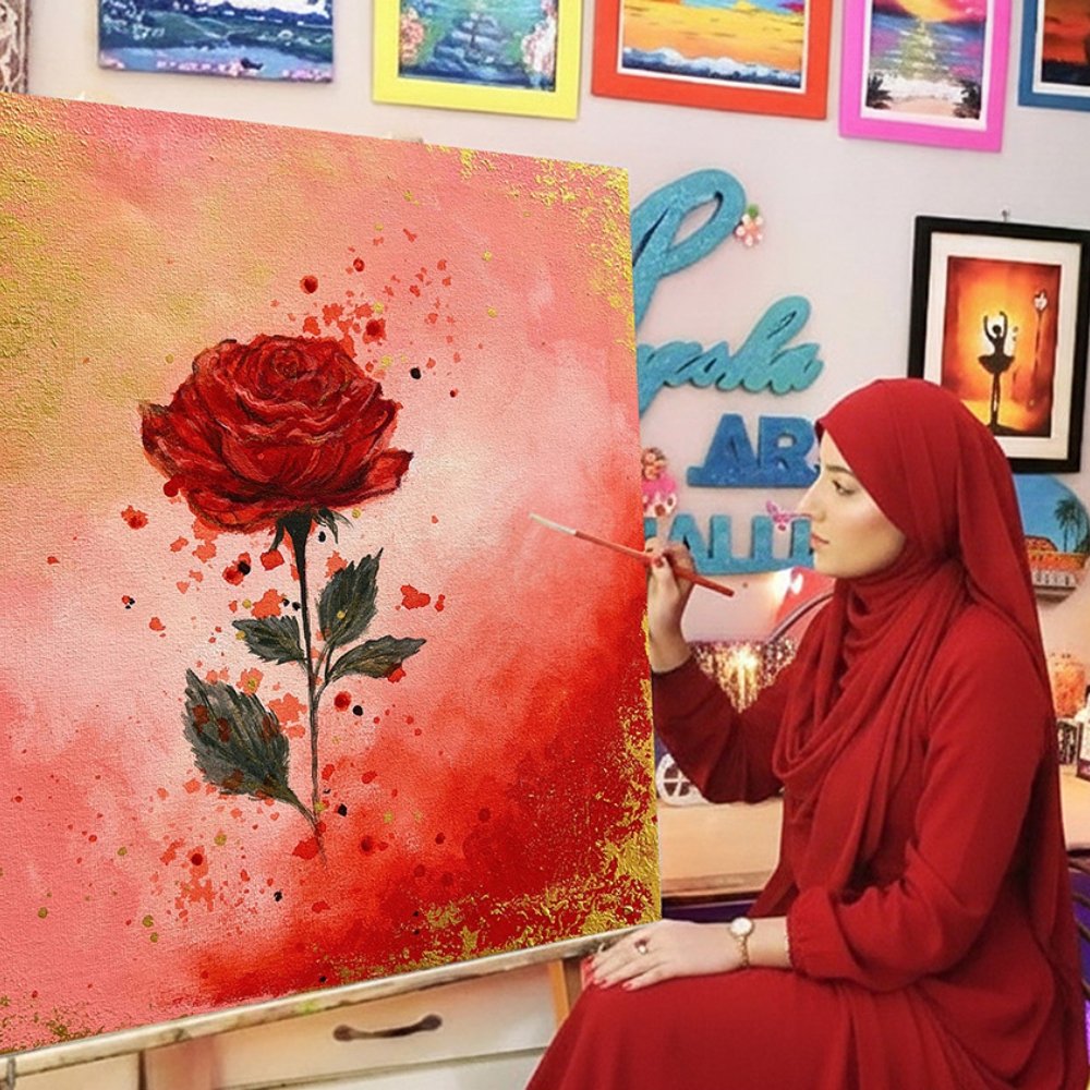 Rose Gold Beauty Painting by Ayesha Art Gallery
