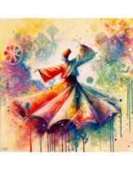 Whirling Dervish Sufi Abstract Handmade Painting