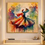 Whirling Dervish Sufi Abstract Handmade Painting