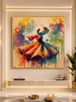Whirling Dervish Sufi Abstract Handmade Painting