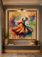 Whirling Dervish Sufi Abstract Handmade Painting
